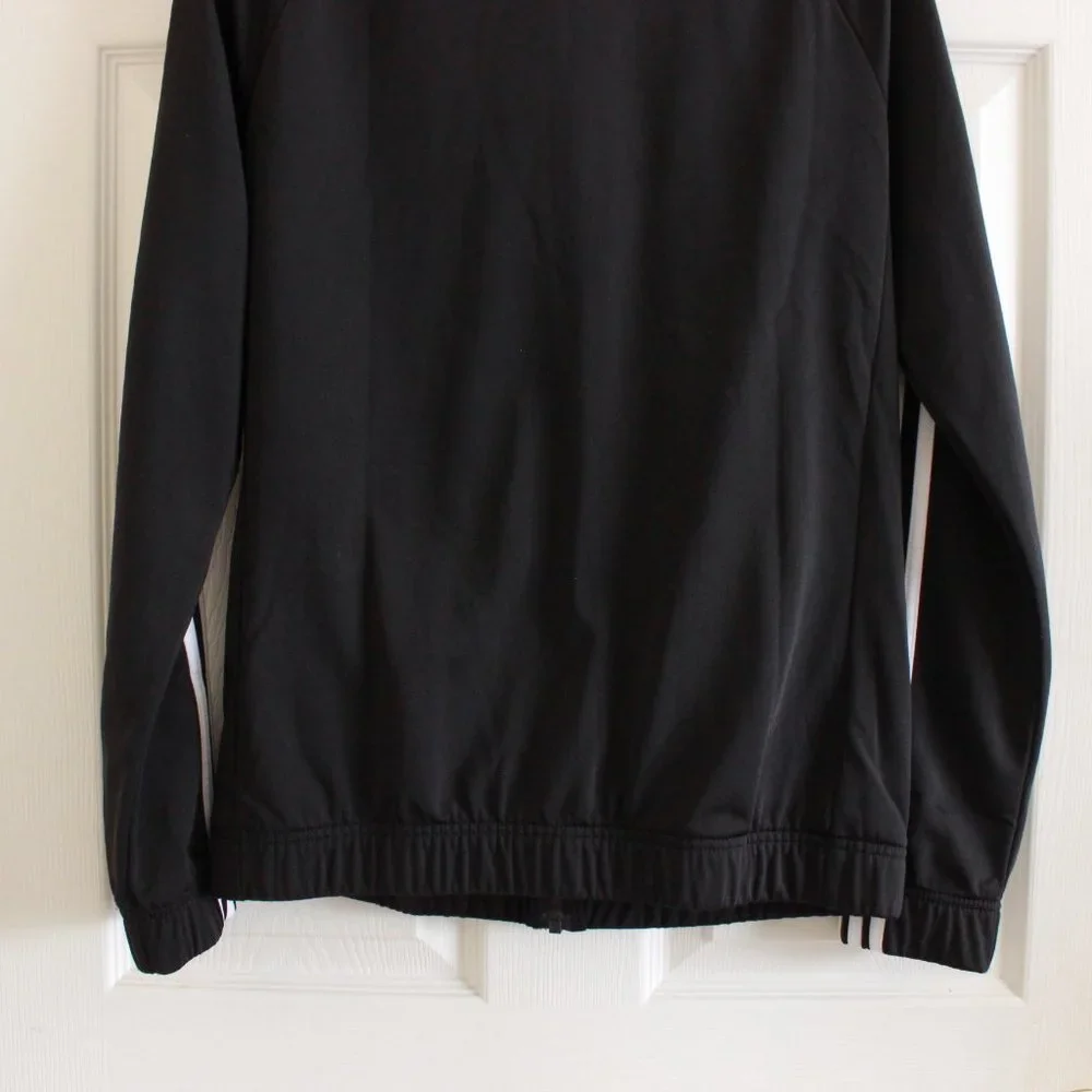 Adidas Kid's Black & White Zip-Up Stripe Jacket